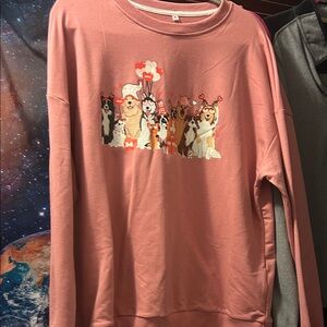 Pink Dog-Themed Sweatshirt